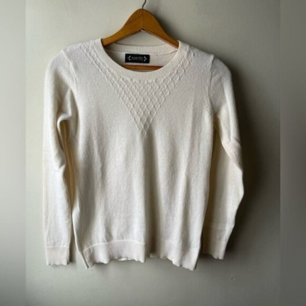 𝅺NANETTE Lepore 100% merino wool lightweight cream colour sweater XS